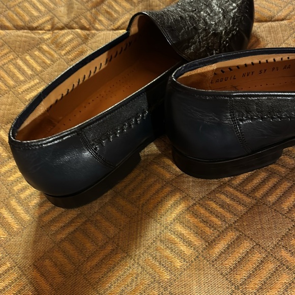 SANDRO MOSCOLNI MEN’S Genuine Alligator Designer Shoes EUC 9.5 AA Black Loafers - Picture 13 of 13